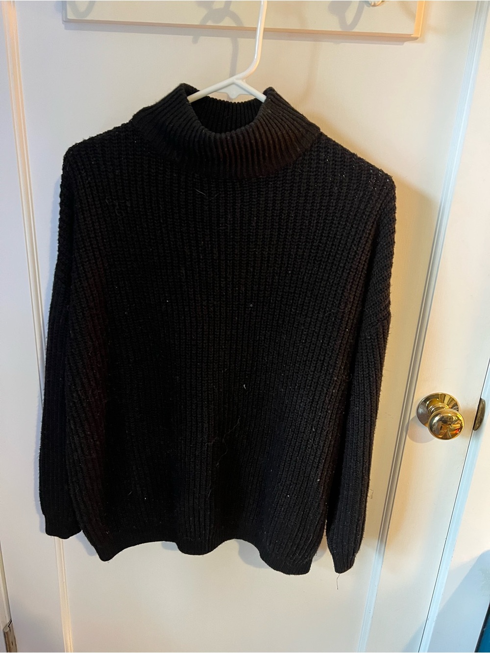 H&M Black Ribbed Turtleneck Sweater